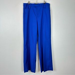 Banana Republic Lido wide leg Italian wool pant voltage blue career maximalism